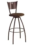 parent 360 Degree Swivel Bar Stool, Chocolate Frame, Medium Brown Seat