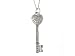 Large Sterling Silver Key Pendant With Cubic Zirconia (CZ) LIFETIME WARRANTY