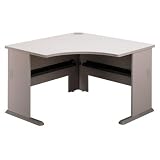 Bush Furniture Series A Corner Wood Computer Desk in Pewter