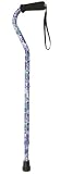 Duro-Med Aluminum Adjustable Cane with Offset Handle, Purple Flower