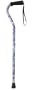 Duro-Med Aluminum Adjustable Cane with Offset Handle, Purple Flower