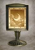Man in the Moon Lithophane Mantle Stand Antique Brass