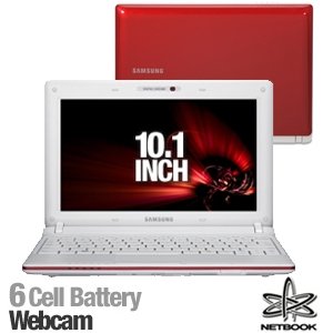 Samsung N150 10.1-Inch Red Netbook - Up to 7 Hours of Battery Life