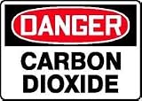 DANGER CARBON DIOXIDE 10 x 14 Plastic Sign