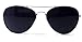 Black & Silver Pilot Aviator Sunglasses Super Dark Lenses