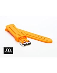 20mm Orange MODENA Italian Rubber Divers band w/ Tang buckle