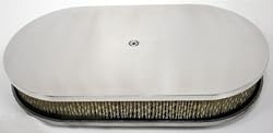 Chevy/Ford/Mopar 15" Oval Polished Aluminum Air Cleaner - Smooth