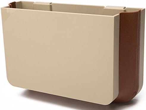 Top Estore Creative Car Trash Can Plastic Folding Car Garbage Can (Beige)