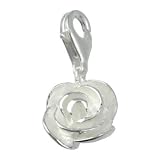 charms SilberDream 925 Sterling Silber Charm Rose Anhänger für Armband Kette Ohrring FC3118