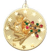 Angel Holding Horn of Plenty, 14K Gold Charm