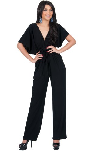 KOH KOH® Women Elegant Kimono Sleeve V-Neck Comfortable One-Piece Romper Jumpsuit