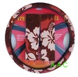Hawaii Hibiscus Floral Print Steering Wheel Cover and Shoulder Pad - Red