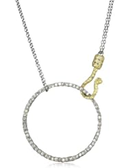 Dyanne Belle "Eternity Necklace Collection" Eternity Circle Blackened Silver with Pave Champagne Diamonds Pendant Necklace