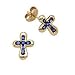 1/2 Carat Sapphire Cross Earrings in 14K Yellow Gold