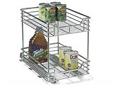 12 Inch Wide Two Tier Sliding Cabinet Organizer