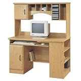 Desk and Hutch - Honey Oak