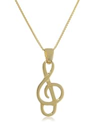 Sterling Silver Musical Note Pendant Necklace, 18"