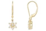 10K Yellow Gold 0.008 ctw Diamond and Opal Earrings H-I,I1-I2
