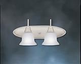 2 Lt Bath, Stucco Wht, Satin etched glass