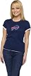 Buffalo Bills Women's Navy Logo Premier Too Cap Sleeve Tissue T-Shirt
