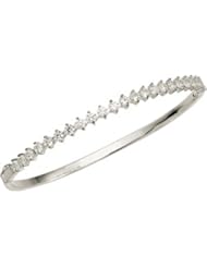 Sterling Silver 03.00 mm Cubic Zirconia Bangle Bracelet