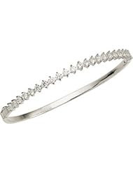 Clevereves Sterling Silver 03.00 mm Cubic Zirconia Bangle Bracelet