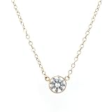 14K Gold Moissanite Solitaire Pendant