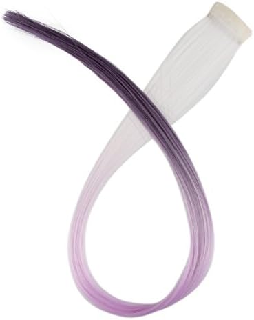 Beauty7 3 Pieces a Set Ombre Dip Dyed Colored Straight Synthetic Clip in Hair Extensions 20 Inch (Color: #18)