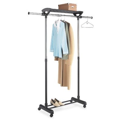 Garment Rack with Top Shelf in Chrome