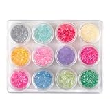 12 Colors Boxed Crushed Shell powder Nail Art Tip Decoration