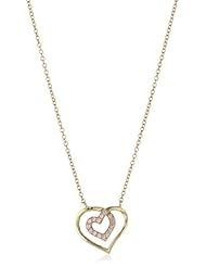 Myia Passiello "Timeless Hearts" Swarovski Pure Brilliance Pink Zirconium Framed Heart Pendant Necklace