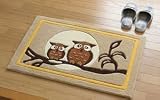 ふくろう玄関マット(ベージュ)