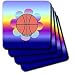 Deniska Designs Basketball - Basketball Flower on Rainbow - Coasters