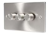 SATIN CHROME 3 GANG 2 WAY 500 WATT DIMMER C357BCB