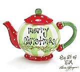 The Art Of Him Merry Christmas Teapot Designed By Artist Carla Grogan Beautiful For Holiday Teas And Teapot Collectors