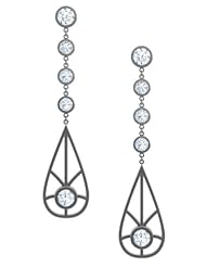 Platinum & Diamond Filigree Raindrop Earrings (0.45 cttw, SI1-SI2 Clarity)