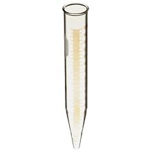 Kimble Kimax 45164-15 Glass Conical Bottom 15mL Graduated Centrifuge Tube with Red Stain Scale and Legend (Case of 12)