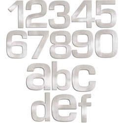 Brushed Stainless Steel House Marker "4" - (Stainless Steel) - Number 4