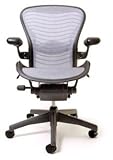 Aeron Chair - Highly Adjustable Graphite Frame w/ Lumbar Pad - Platinum Wav ....