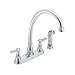 Delta Orleans 2457 Two Handle Kitchen Faucet with Spray, Chrome
