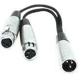 Product details for HOSA XLR (M) - TWO XLR (F), 6 in.