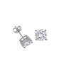 Tressa Sterling Silver Basket Set Round 7mm CZ Earrings