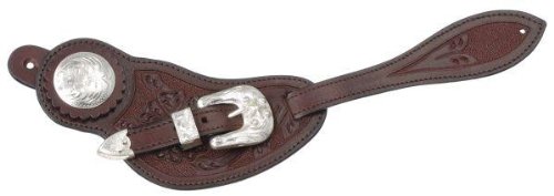 Silver Royal Shaped Silver show Spur Straps Lt Oil