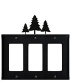 Monazite EGGG-20 Pine Trees - Triple GFI Electric Cover Powder Metal Coated Monazite EGGG-20 Pine Trees - Triple GFI Electric Cover Powder Metal Coated