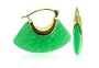 14 KT Yellow Gold Green Jade 14k Drop Earrings with Snap Hinge Closure Findings