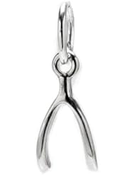 Dogeared Teeny Wishbone Charm, Sterling Silver