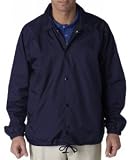 High Quality Adult Nylon Coaches Jacket - Navy