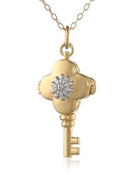 Bronze with Multi-Plating Two-Tone Key Locket with "Happiness" Hidden Message Pendant Necklace, 18"