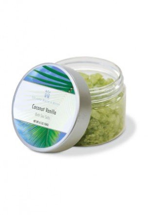 Island Bath & Body Coconut Vanilla Bath Sea Salt Jar 6.5oz.