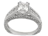 1.45ct. 14K. White Gold Radiant Cut Diamond Engagement Ring
